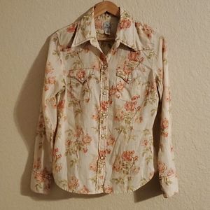 Lucky Brand floral Western shirt